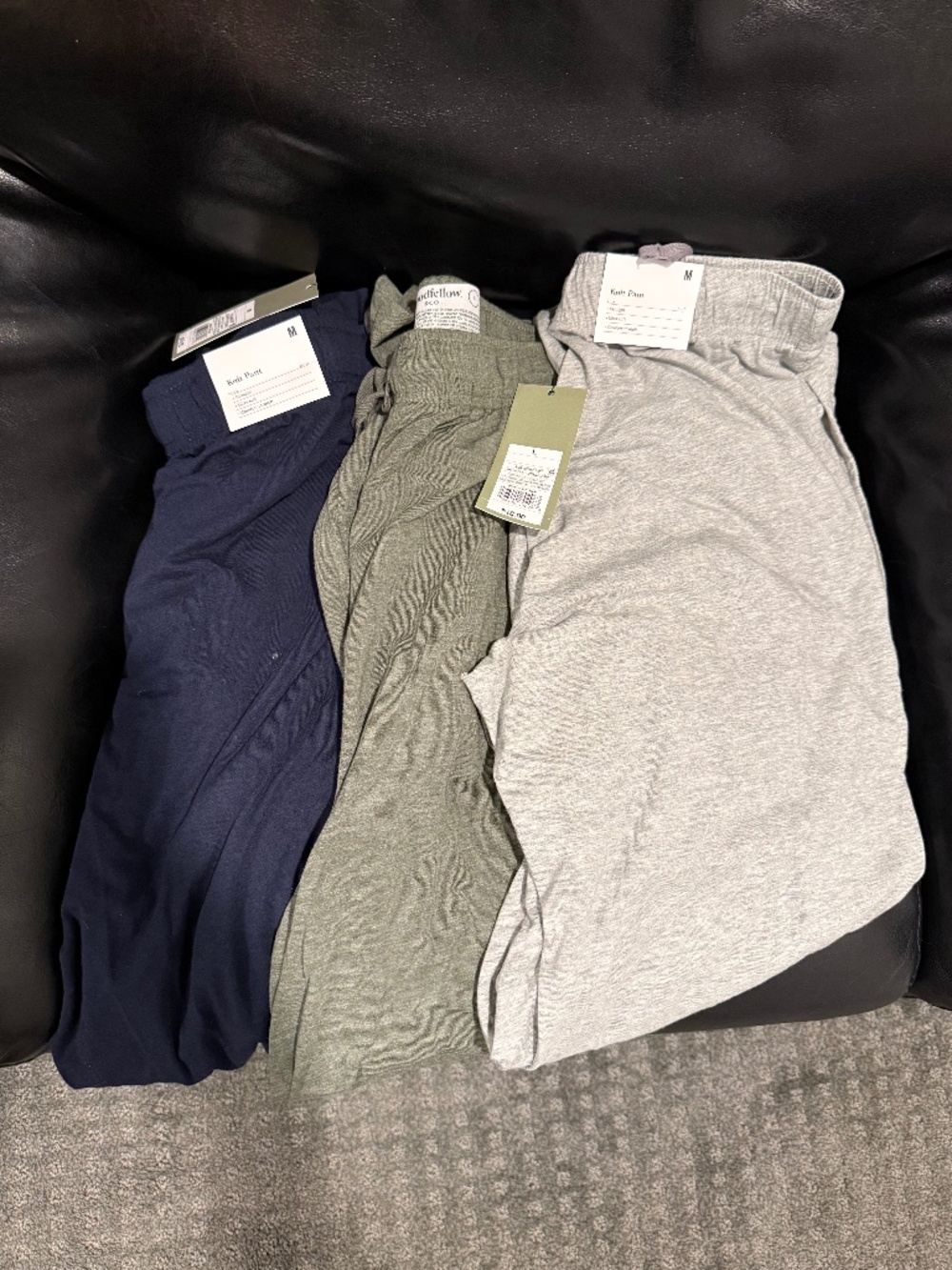 NWT Goodfellow & Co Men's Knit Lounge Pants Lot of 3 Medium Large Gray Navy Paja